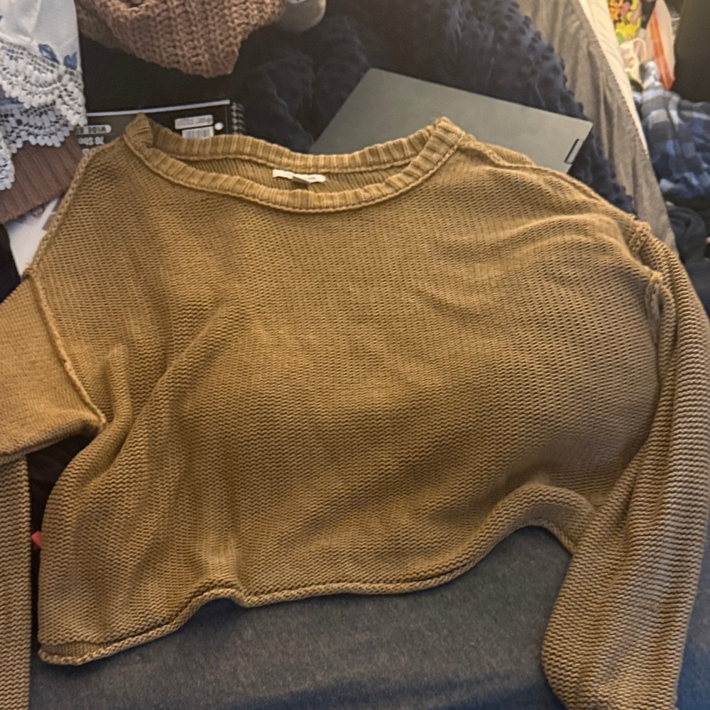 American Eagle Outfitters Tan Knit Sweater
